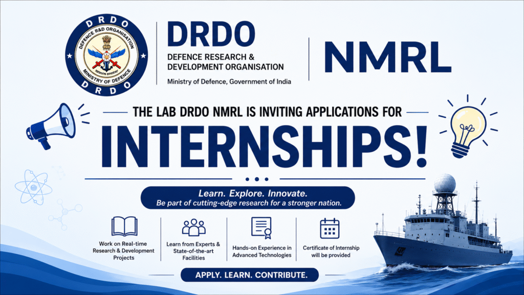 Paid Biotech Internship at DRDO NMRL - Apply Now drdo